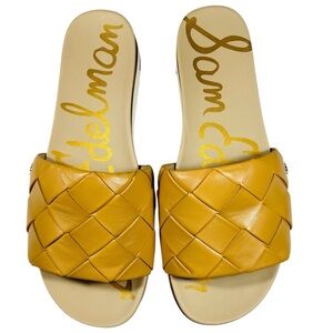 Sam Edelman Yellow Woven Slide Sandals